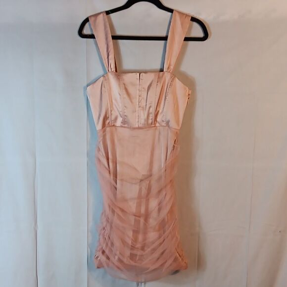 My Undivided Attention Blush Pink Satin Mini Dress - Picture 1 of 8